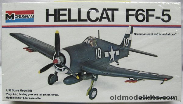 Monogram 1/48 Grumman F6F-5 Hellcat - (F6F5) 'White Box' Issue, 6832 plastic model kit